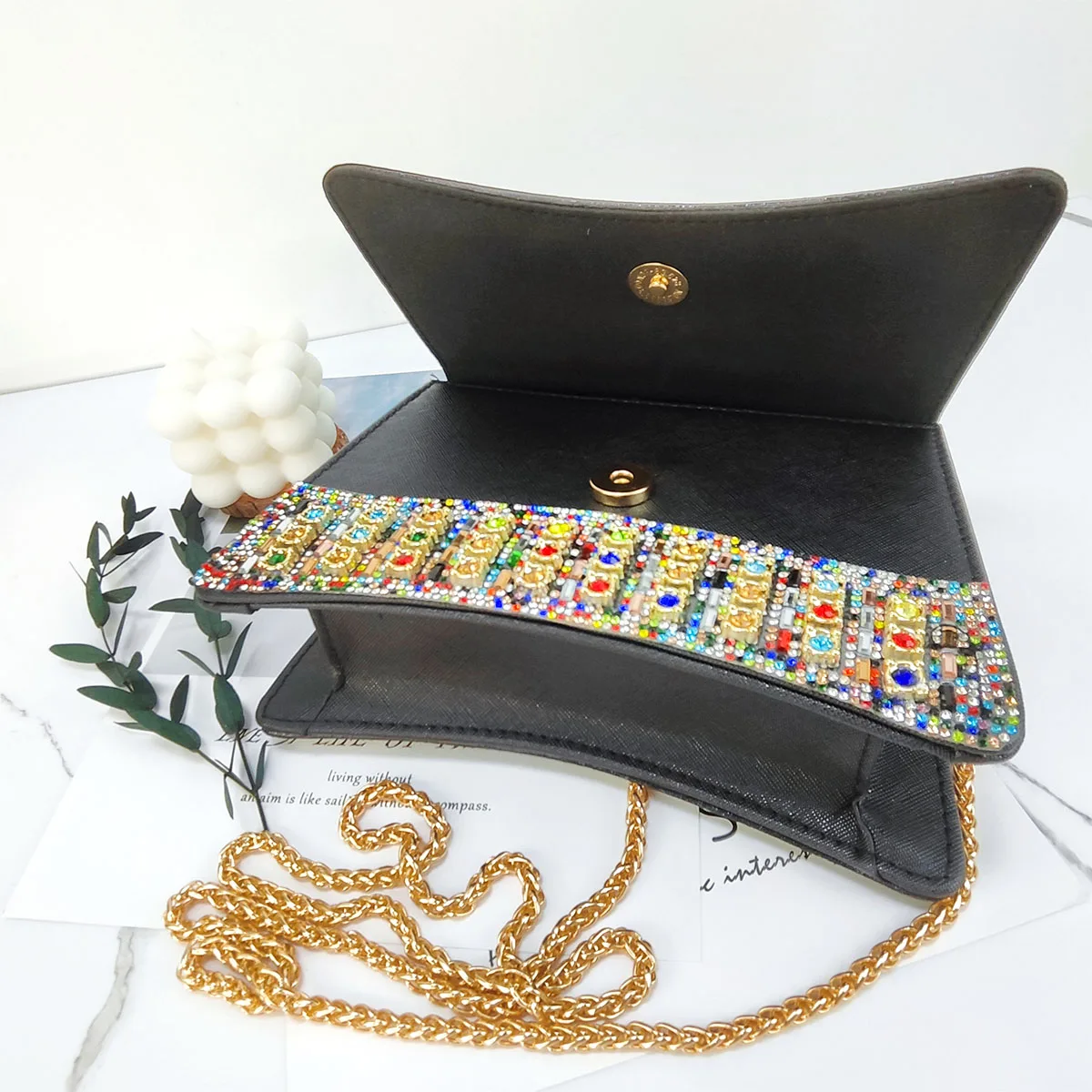 JIOMAY Colored Rhinestone Tote Bag Besigner Luxury Bag Lightweight Purses for Women For Party Exquisite Fashion âCrossbody Bags