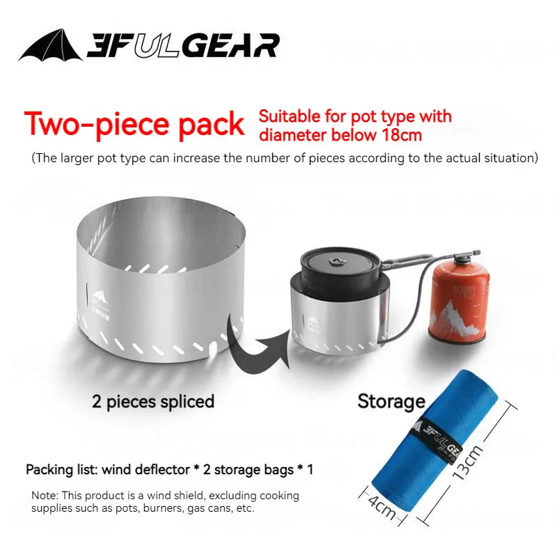 3F UL Gear Ultralight Wind Shield Windshield for Outdoor Camping