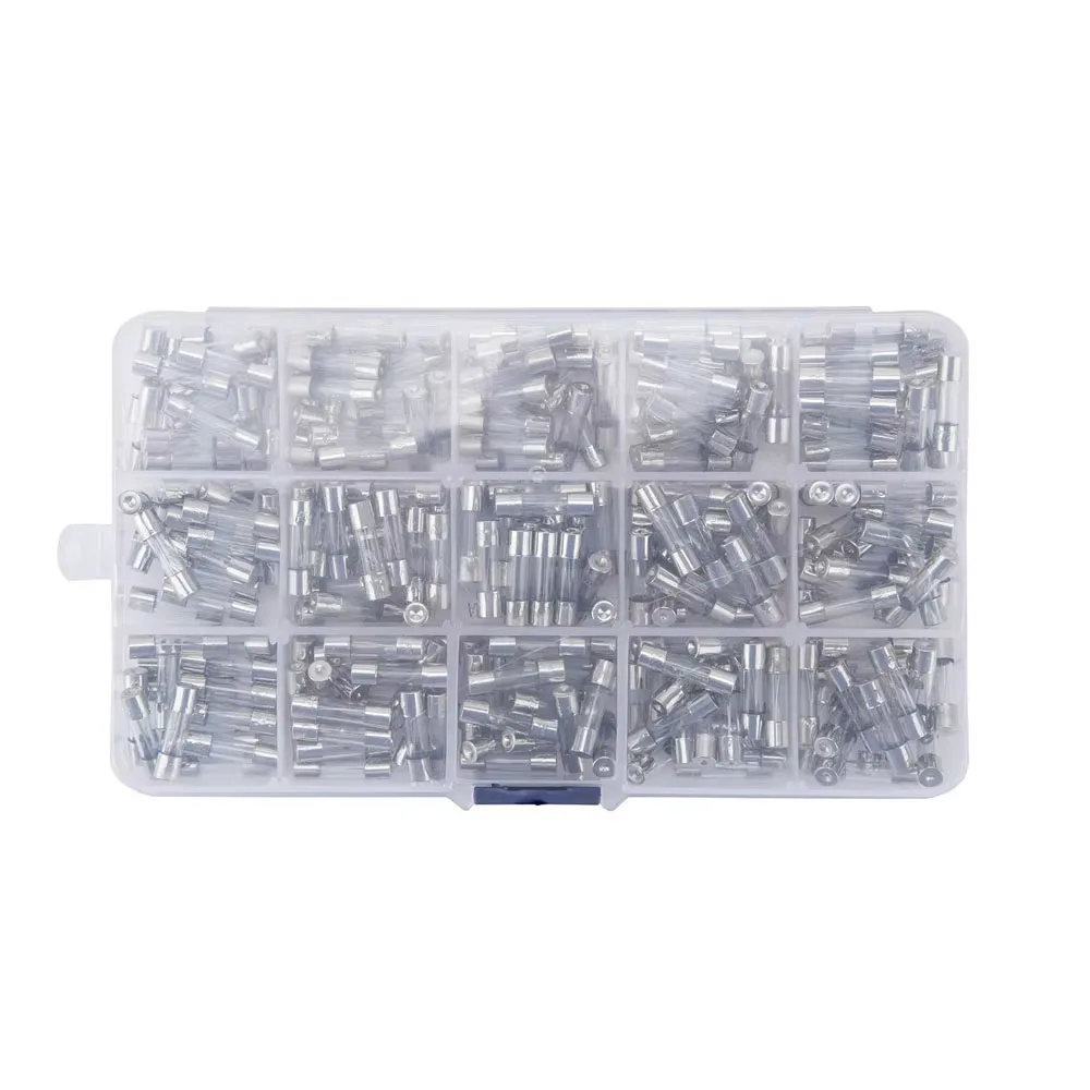 300 Stück Schnellwirkende Glassicherungen Sortiment-Set 5x20mm 250V 0,1 0,2 0,25 0,5 1 1,5 2 3 4 5 8 10 12 15 20A im Kunststoffkasten – Detail 2