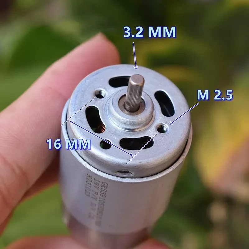Micro Mini 395 Motor High-Torque 5-Pole Rotor Carbon Brush DC 12-24V 19V 12500 RPM Miniature Servo Motor for Industrial Use