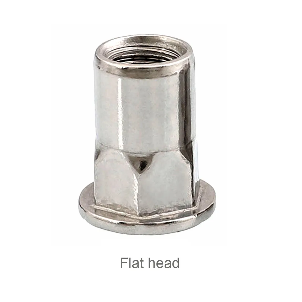 3/5/10/20pcs M3 M4 M5 M6 M8 M10 M12 304 A2-70 Stainless Steel Hex Hexagon Flat Countersunk Head Binding Rivet Nut Insert Nutsert