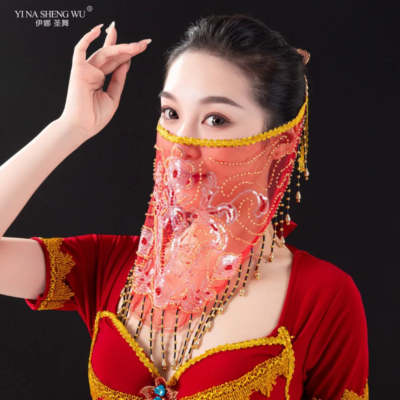 Belly Dance Tassel Veil Belly Dance/Indian Dance Performance Costume Accessories Props Oriental Dance Hanfu Face Mask Mask Women