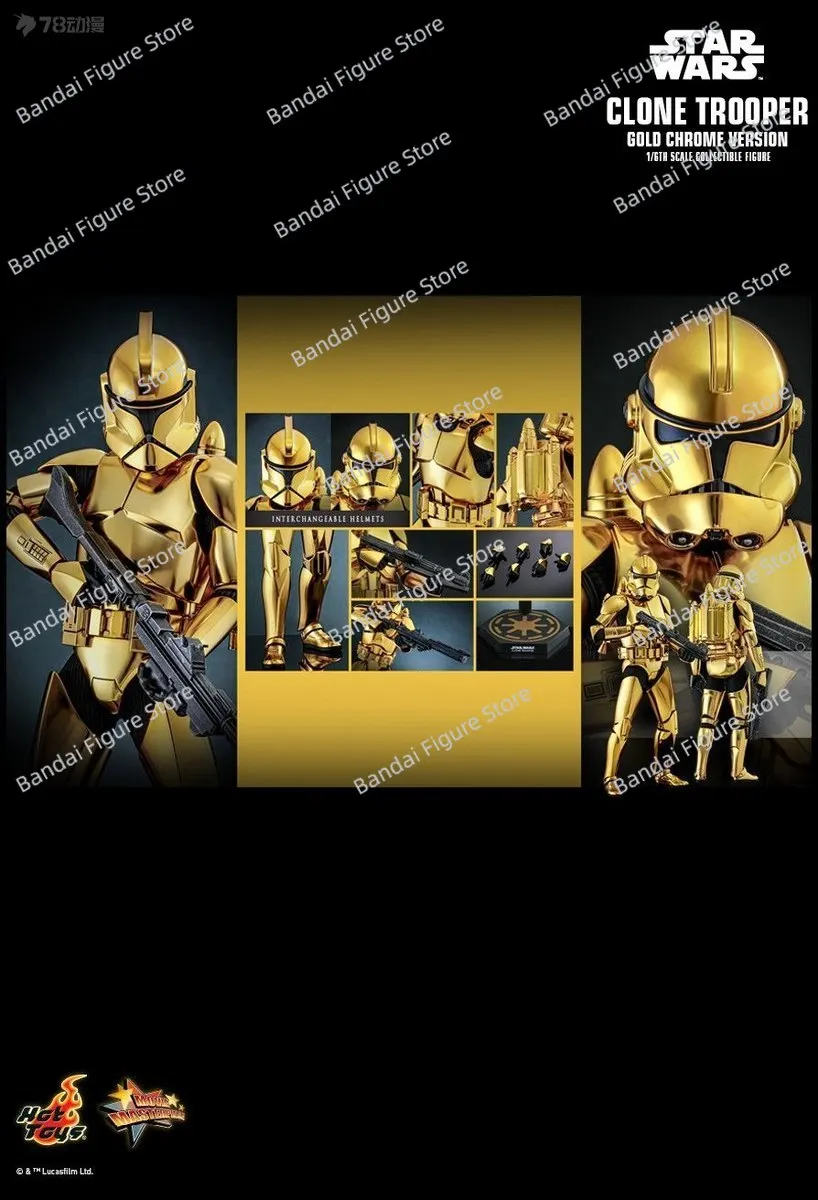 

HOTTOYS MMS735 1/6 Gold Chrome Version Clone Trooper Soldier Star Wars：Episode III - Revenge of the Sith Original 12" Model