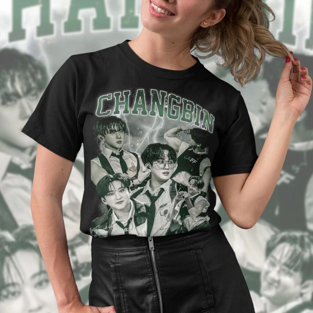 Changbin Straykids Kpop Inspired Graphic Shirt Changbin Retro T Shirt Changbin Kpop Bootleg Shirt Vintage Kpop Shirt for her Bir