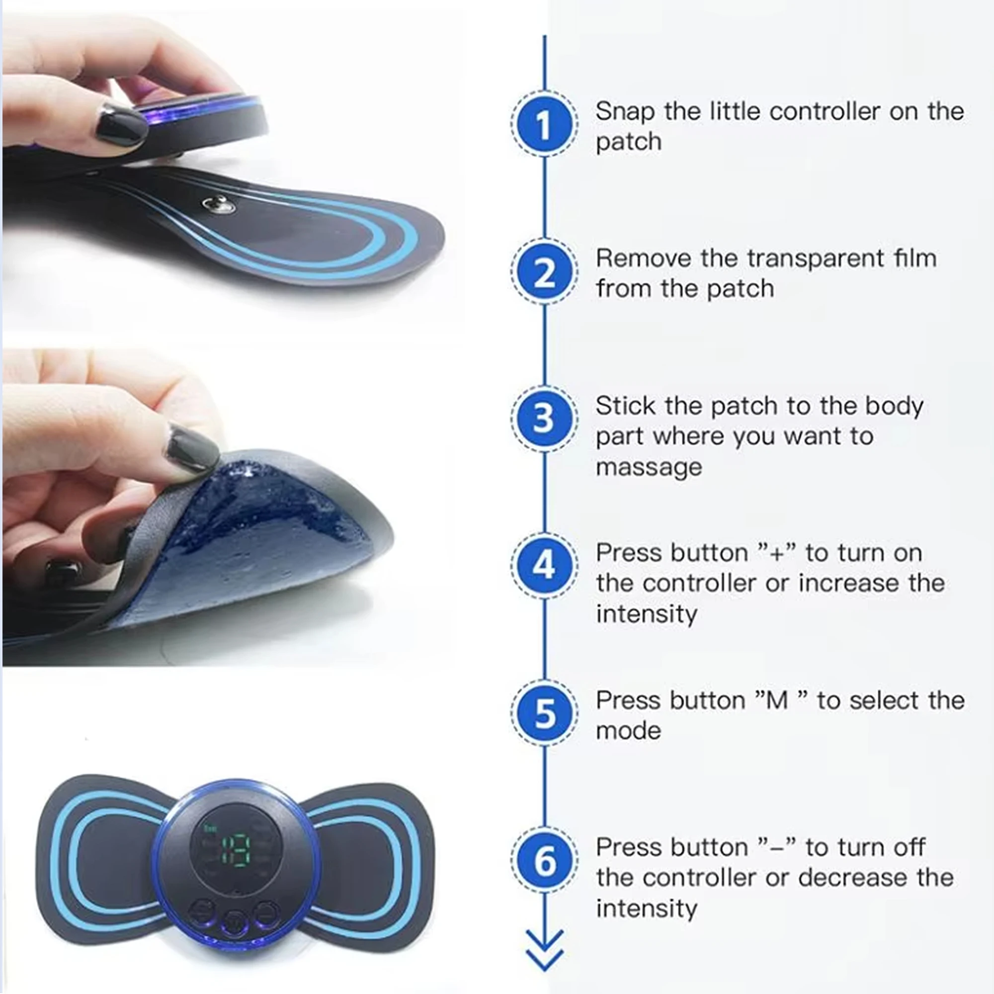 جهاز تدليك الرقبة الكهربائي الصغير الذكي لشحن رقعة تدليك الكتف والرقبة المحمولة مع مستويات متعددة قابلة للتعديل #6