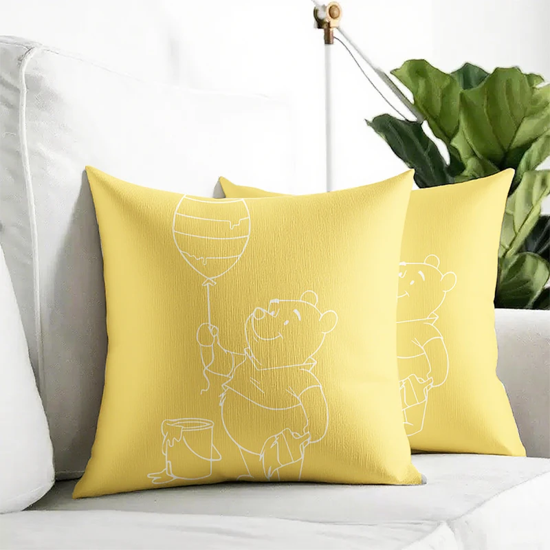 Almohada de Winnie de Disney The Pooh, cojín con patrón, decoración suave para sofá, almohada, decoración del hogar, regalo