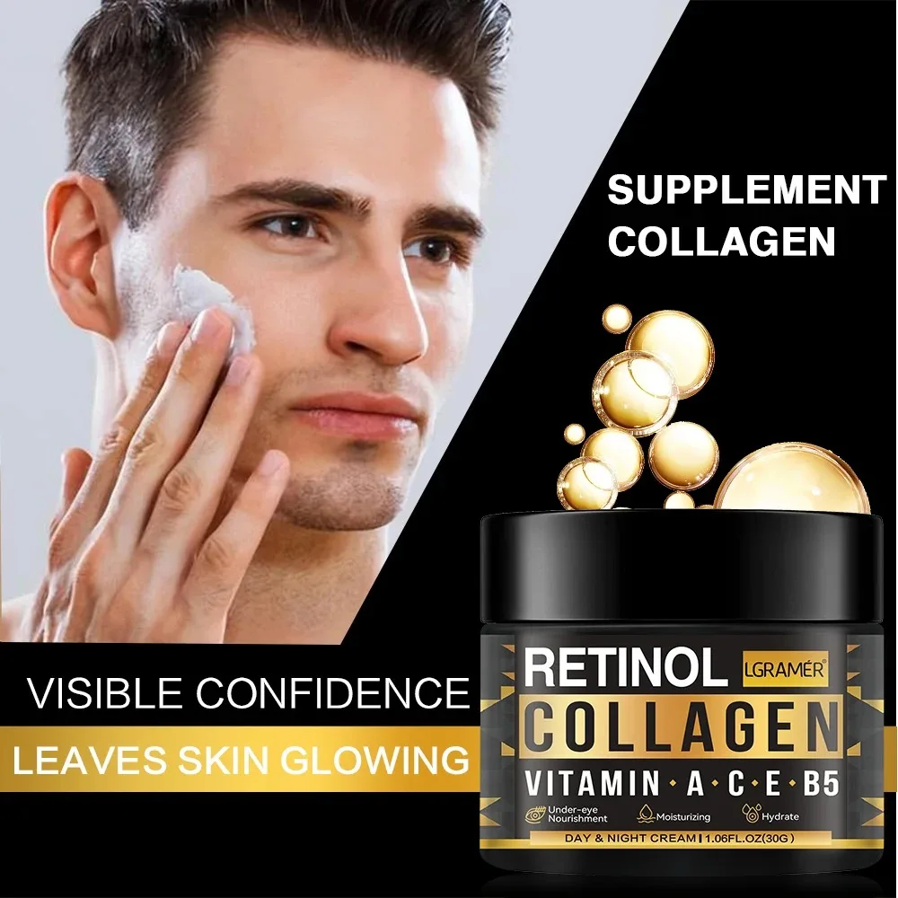 Retinol Cream Collagen Smooths Wrinkles Firms Face Brightens Face Pore Shrinking Moisturizer Suitable for Sensitive Skin