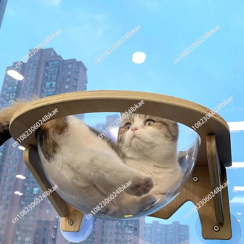 

Solid Wood Cat Hammock Hanging Nest Pet Window Glass Hanging Bed Hanging Space Capsule Climbing Balcony Frame aaaaaaa