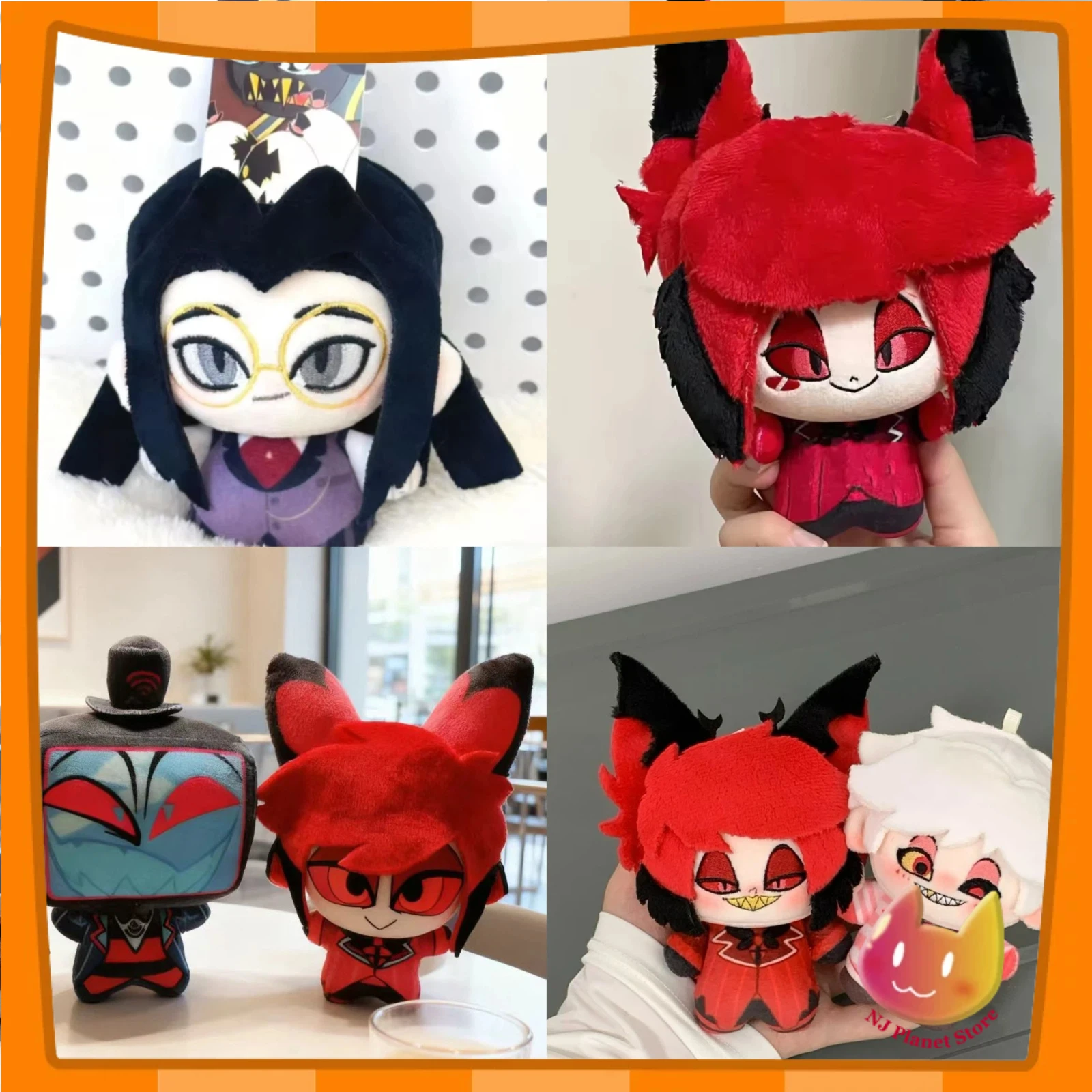 دمية محشوة 10 سم من شخصيات أنمي لعبة Hell Hotel، سير بينتيوس، ألاستور، فوكس، لوسيفر، أنجل، قلادة حقيبة ظهر، سلسلة مفاتيح، هدية عيد الميلاد