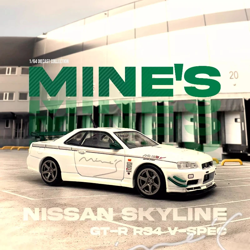 1:64 SKYLINE GTR34 миниатюрная модель автомобиля из сплава finale, коллекционное украшение, игрушка на заказ