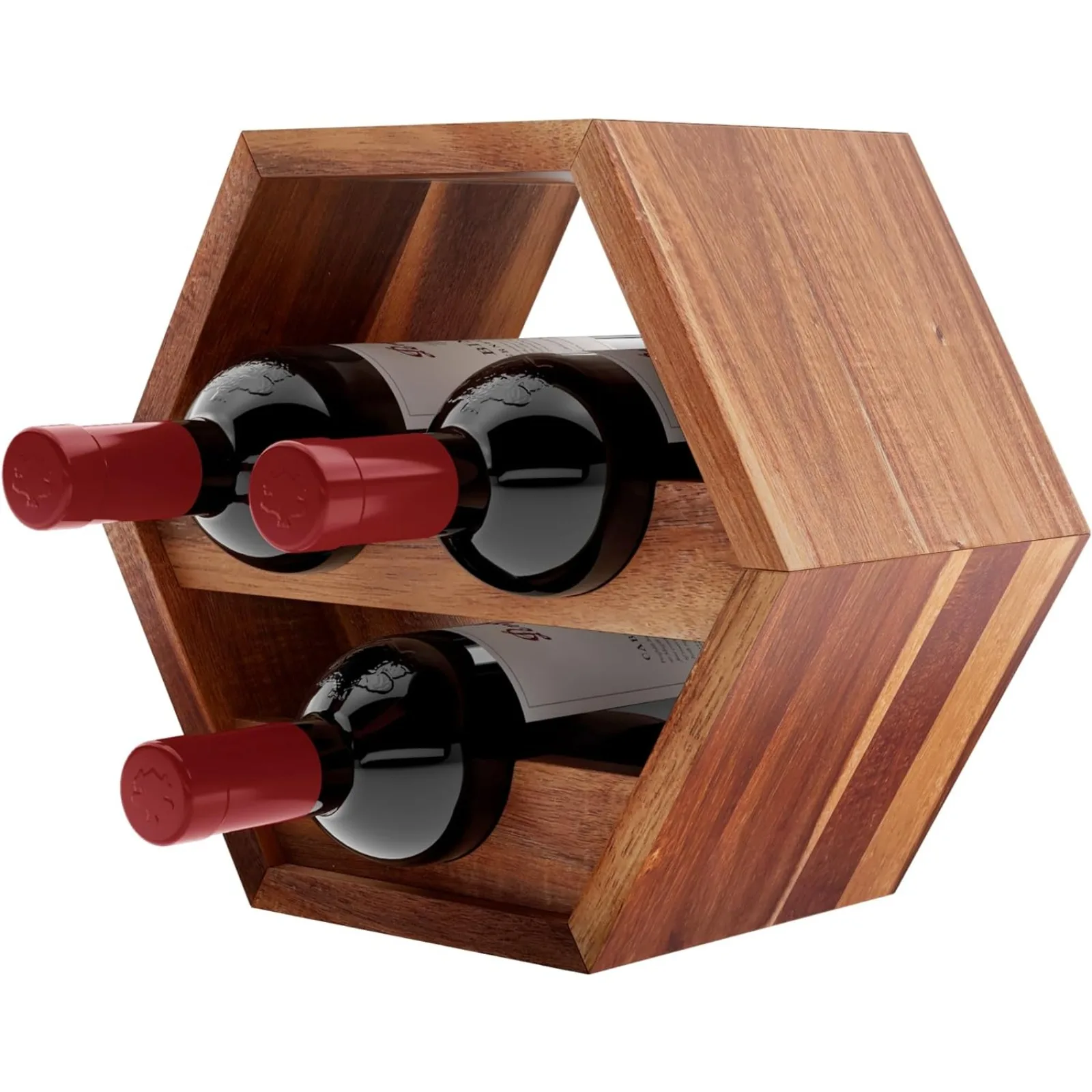 

US Wood Rack - Modular 2-Way Design Holder, Easy to Install Wine Bottle Holder - Stylish Storage at Home, 3