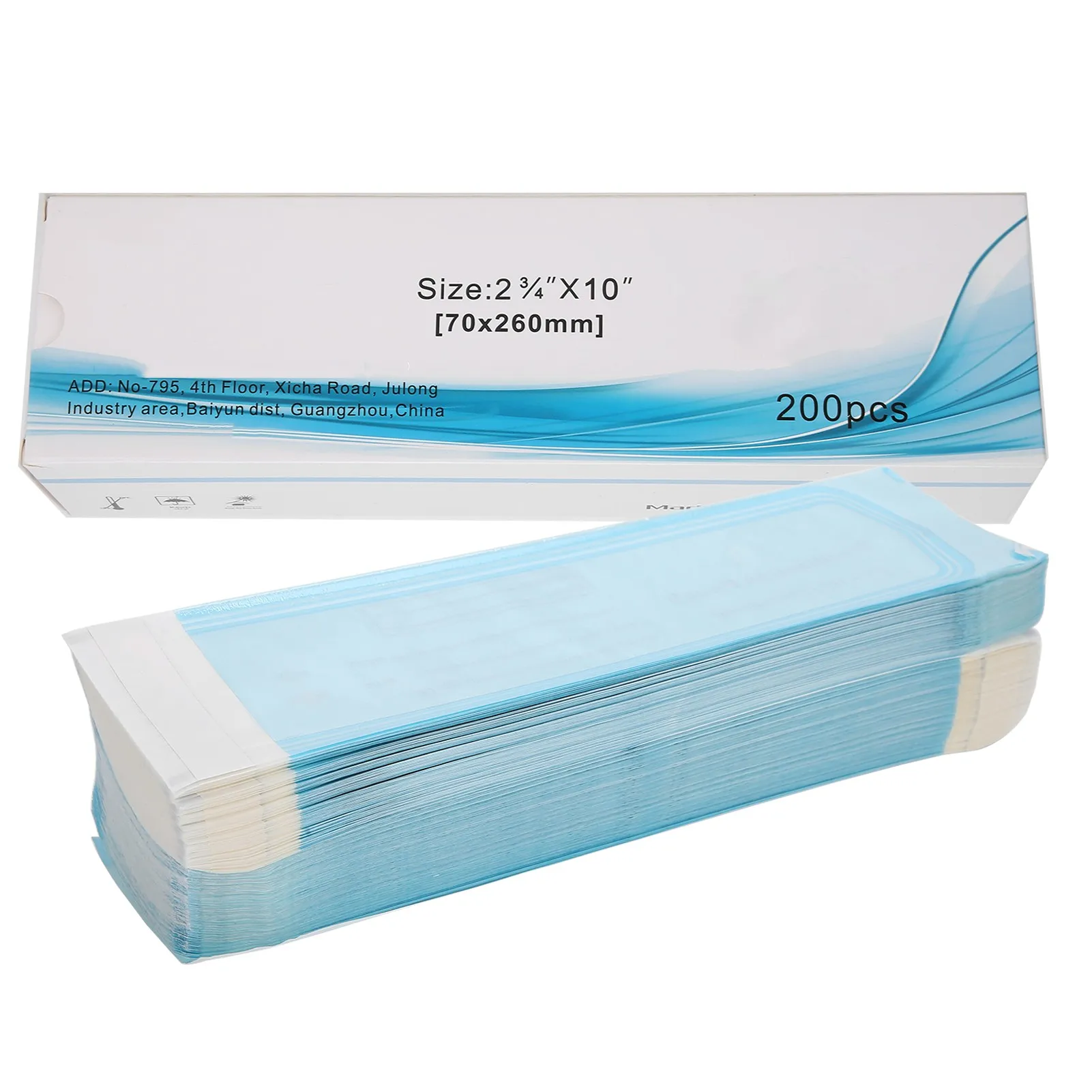 200pcs / Box Disposable Self Sealing Cleaning Pouch Dental Tool Storage Bag (70 x 260mm)