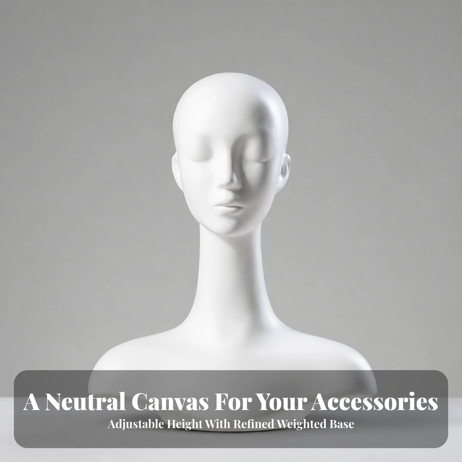 Mannequin Head with Shoulders Professional Mannequin Bust with Stand Female Display Head Sturdy Hairpiece Display Stand Stable