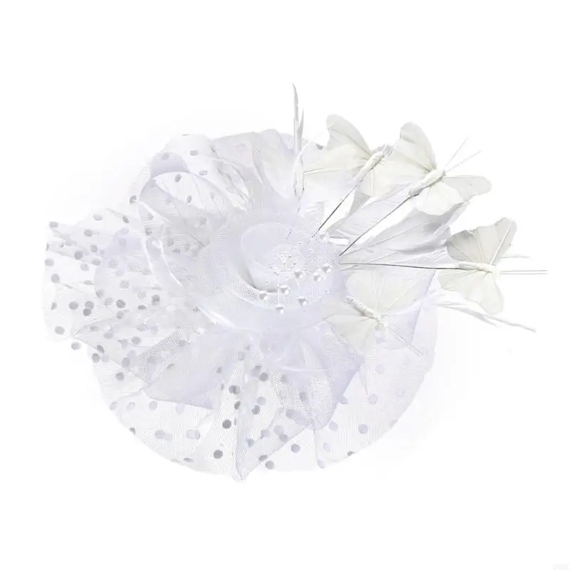39BC Fashion Fascinator with Headbands Detail And Butterfly Hair Accessories For Prom