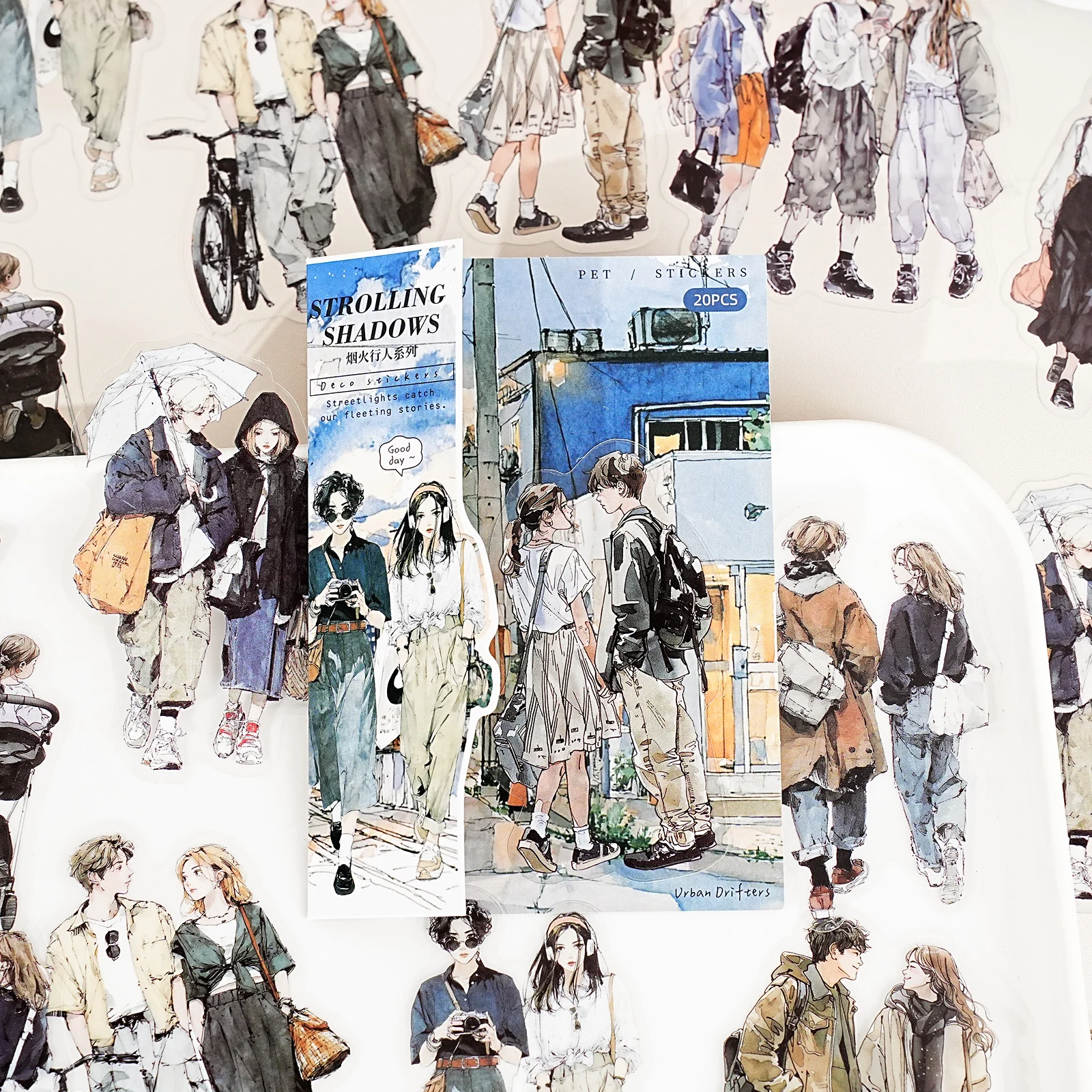 

Etori Life Leisurely World Series Vintage Character and Scenery Pet Stickers for Decorating Laptops, Phones, Albums, Guitars, Scrapbooks, Envelopes, Student Decorations, Children's Stickers