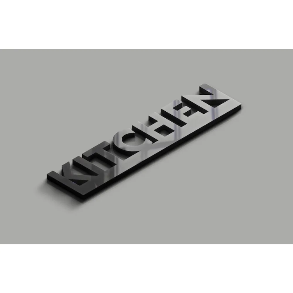 Matte Black Aluminum Metal Sign, Customizable Acrylic Look for Restaurant Cafe Office Wall Decor