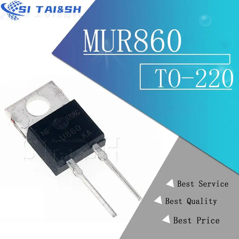 10pcs/lot MUR860 U860 MUR860G TO-220 8A/600V ultrafast recovery diode new original