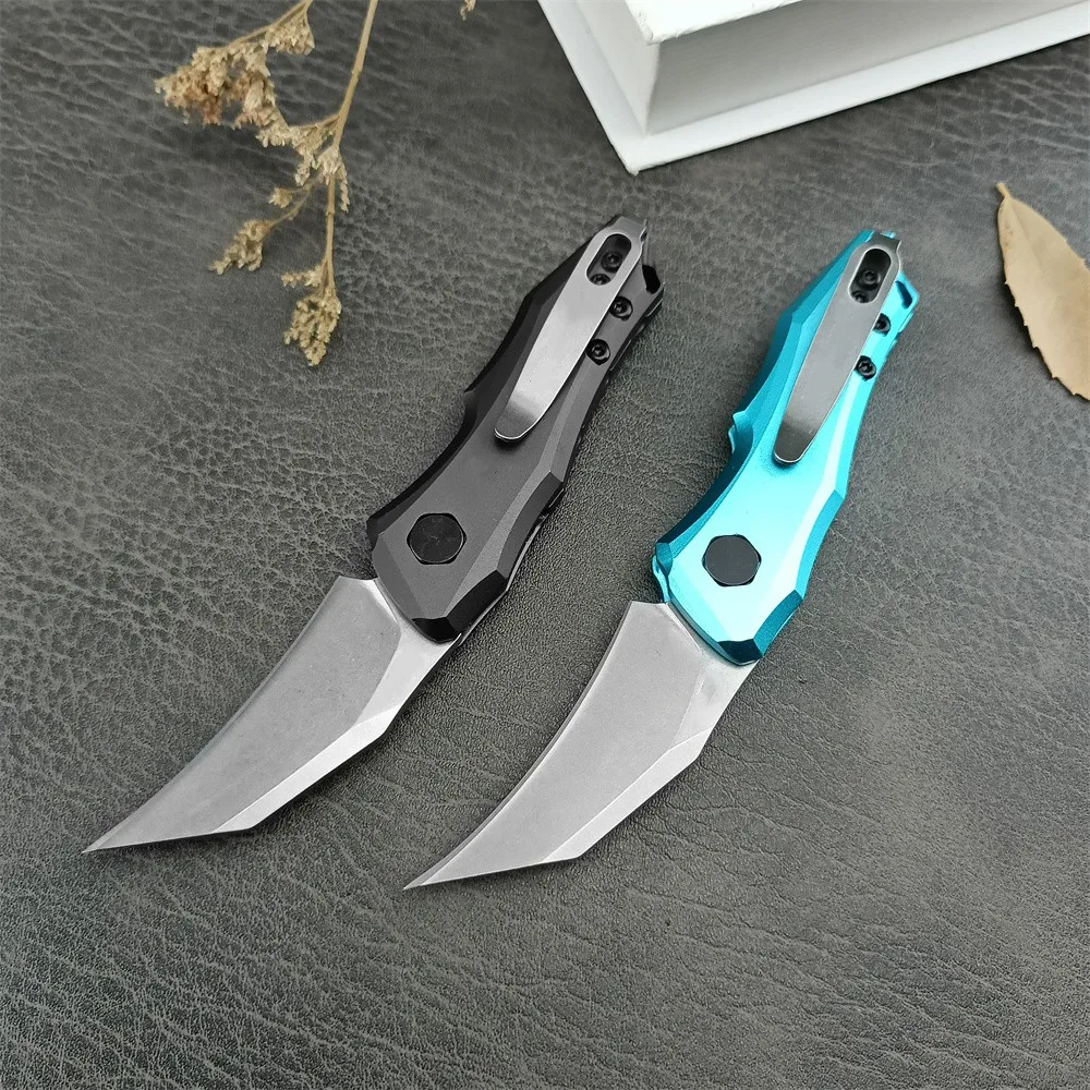 KS 7350 Launch 10 Pocket Folding Knife D2 Hawkbill Blade Aluminum Handle Outdoor Tactical Knife EDC  Camping Self-Defense Tool