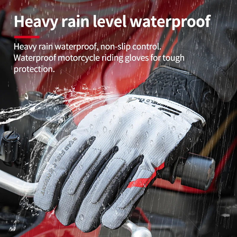 

Мотоциклетные перчатки для дождливой погоды, водонепроницаемые, с нескользящей ладонной частью, с защитой суставов, медленно восстанавливающие форму, летние, для мужчин и женщин, экипировка для езды