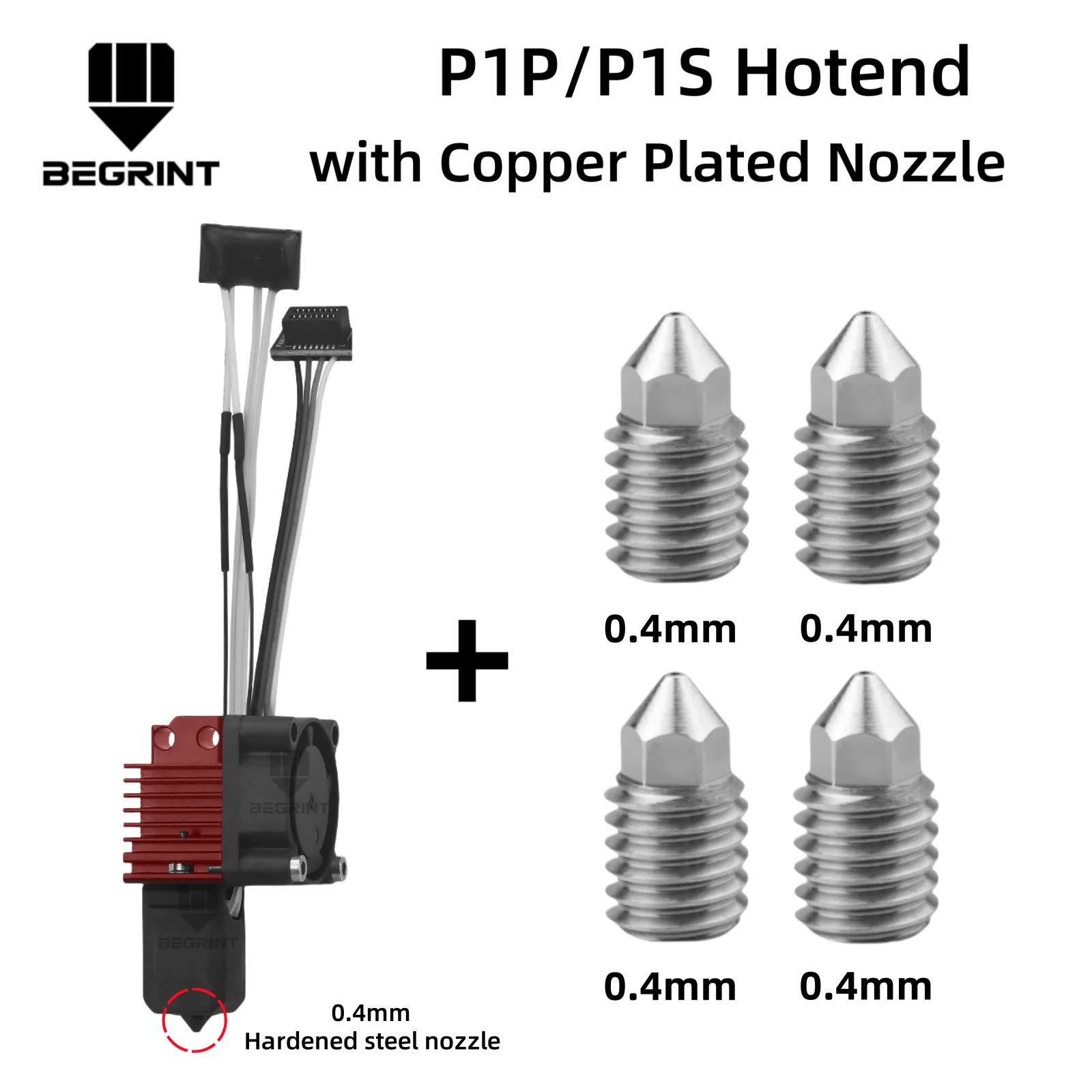 Komplette Hotend-Baugruppe Hotend für Bambu Lab X1 X1C P1P P1S mit Lüfter Upgrade 2.0 mit Düse Complete Bamboo Lab X1 Carbon
