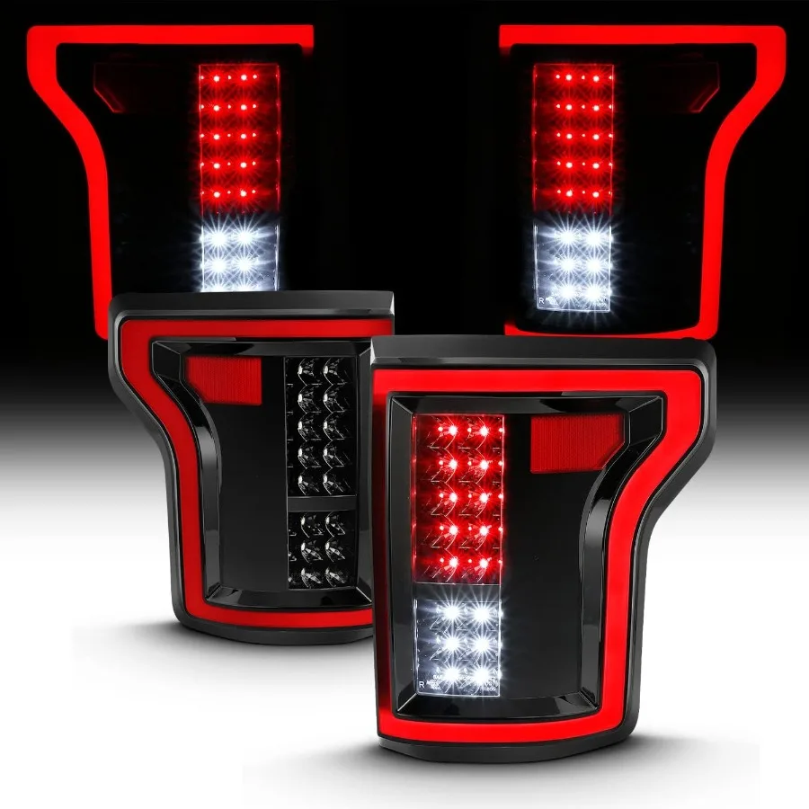 

Для 20152017 F150 Пикап Полностью светодиодный 3D CType Tube Темно-черные задние фонари в сборе Пара с улучшенной видимостью и современной фарой