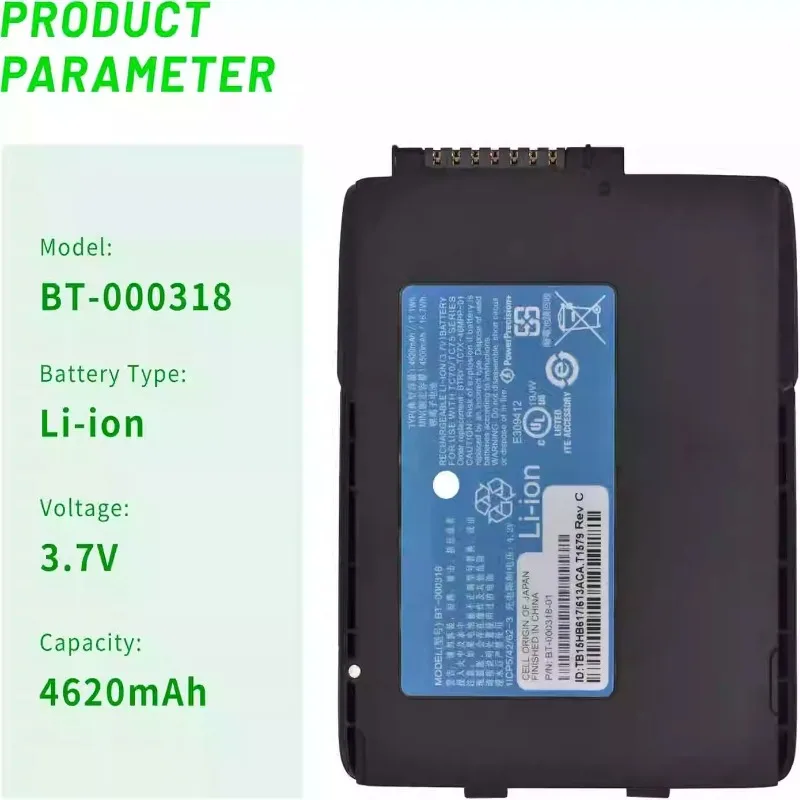 In Stock 3.7V 4620mAh TC70 BT-000318 Li-Ion Battery Replace For Zebra Symbol Motorola TC70 TC72 TC75 TC77 TC700h Scanner Battery