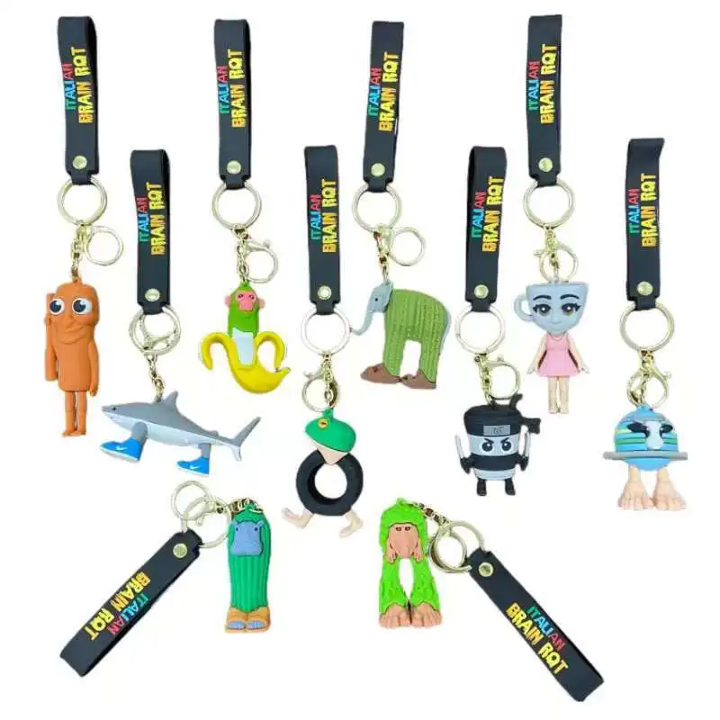 

7cm Tralalero Tralala Key Chains Cute Tungtung Sahur Brainrot Car Keys Ring Kids Backpack Keychain Bags Pendant Children Toys