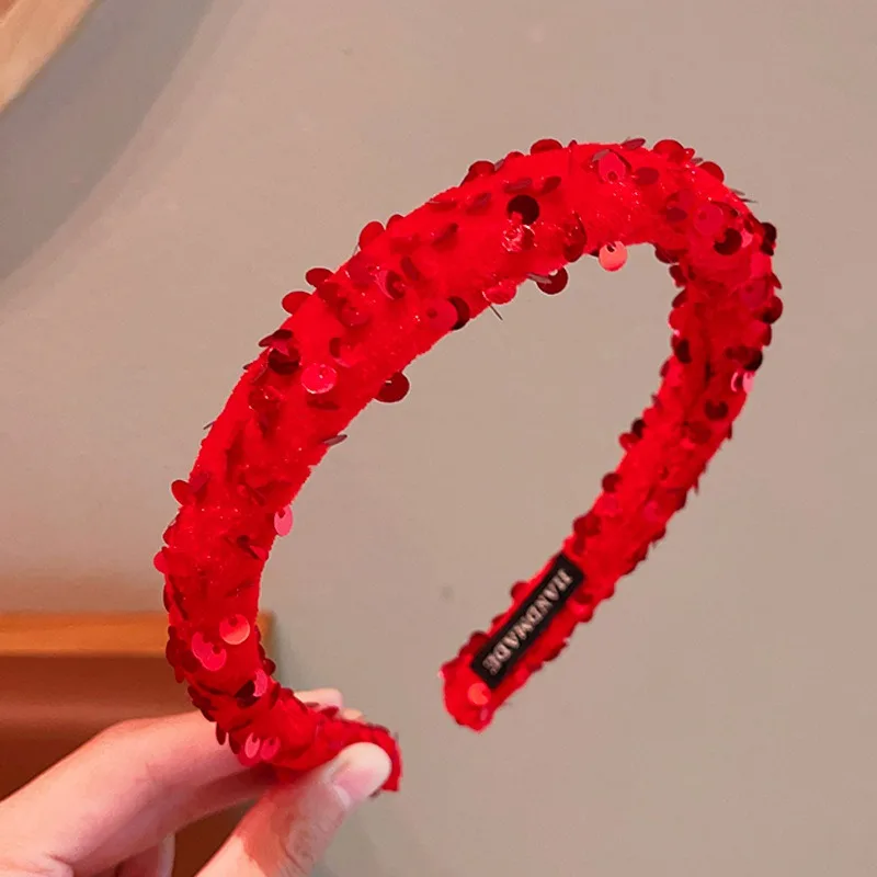 2026 Neues Weihnachts-Weinrotes Haarband für Mädchen, Frauen, Kinder, rutschfest, Plüsch, Pailletten, Samt, Schleife, Strass, Herz, Perle, Bär, Haarreif – Detail 10