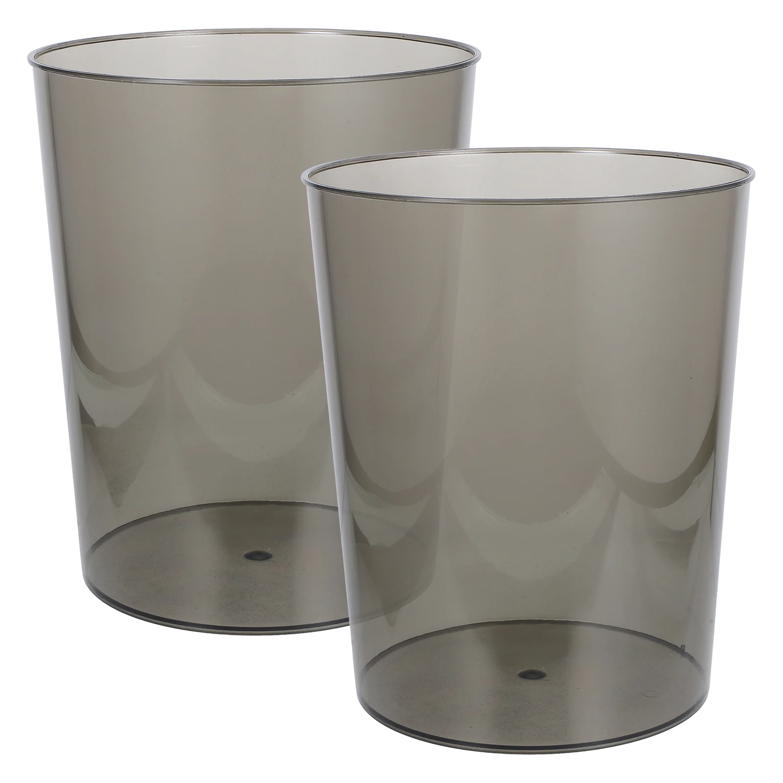 

2pcs Transparent Storage Bucket 12L Trash Can Plastic Garbage Bin Waste Bucket Home Office Bedroom Bathroom Kitchen Living Room