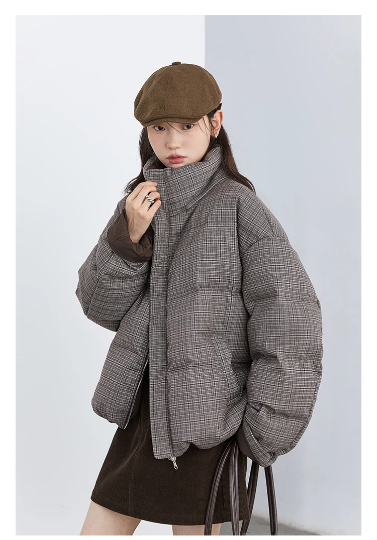 CHIC VEN Women Down Coats Retro Double-sided Stand Up Collar Down Jacket 90 White Duck Down Female Overcoat Autumn Winter 2025