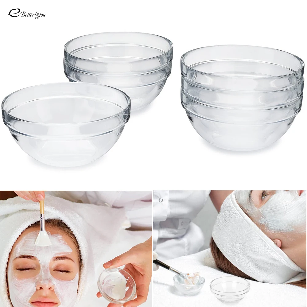 1pcs Acrylic Face Beauty Mixing Bowl DIY Mask Essential Oil Stirring Bowls Transparent Cosmetic Skin Care Tool Salon Applicator