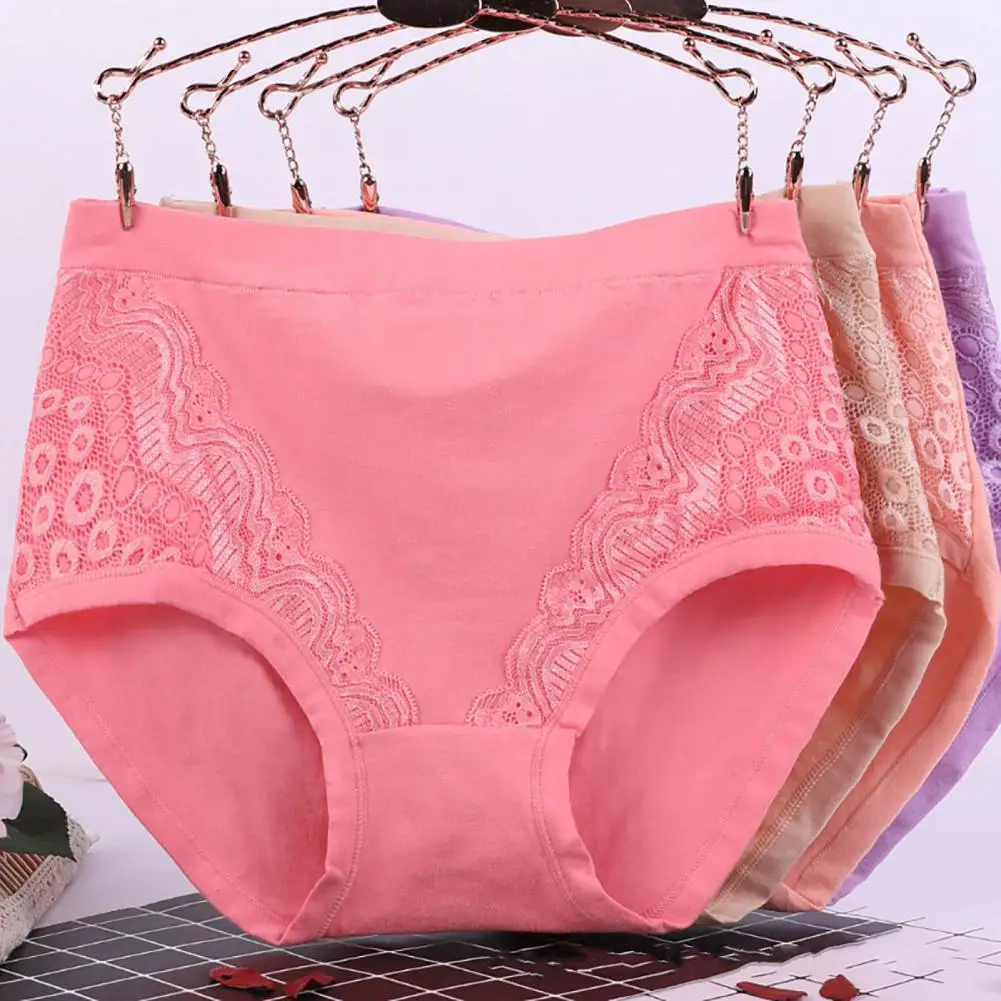 Trendy Super Soft Middle Aged Panties High Waist Cotton Crotch Obesity Briefs Middle Aged Panties Inside Wearing