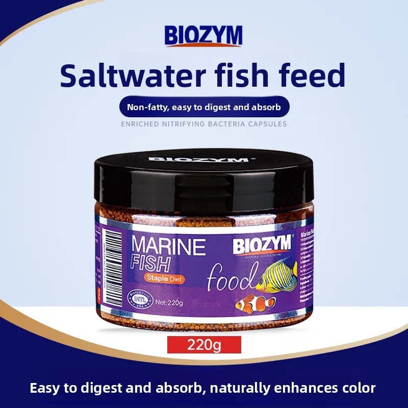 BIOZYM Pienso para peces marinos Pez payaso Colgante dorado Pienso para peces de angelo colgante azul Alimento para peces microbiano