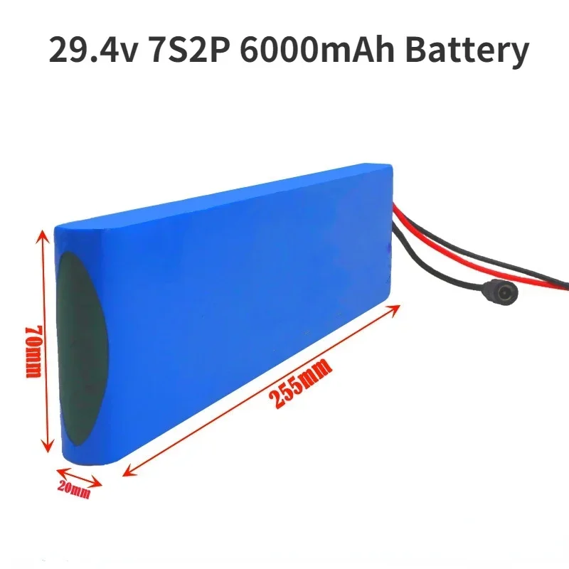 

24V 6Ah 7S2P 18650 Rechargeable li ion Battery Pack for 29.4v 6000mah Lithium Ion Electric Bicycle,electric Scooter with Bms