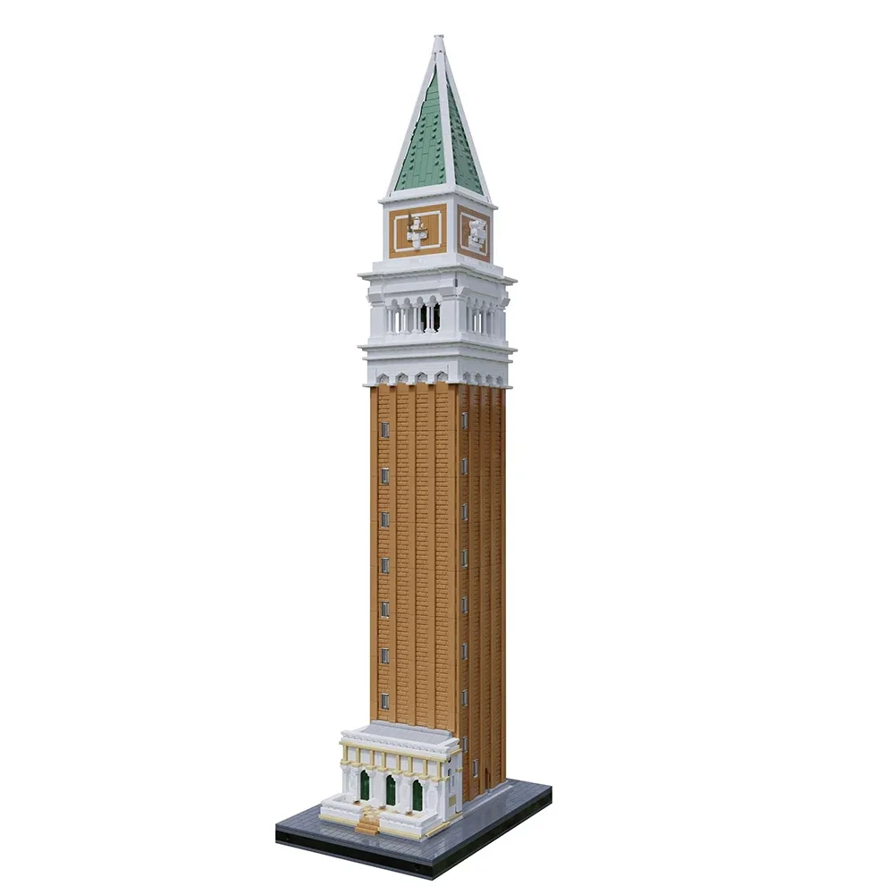 BuildMOC Retro Saints-Marks Campanile Building Blocks Bell Tower Chryslered New York Edifice Architecture Series Town Bricks Toy