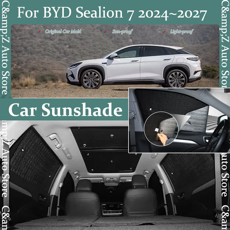 

Car Sun Visor For BYD Sealion 7 Sea Lion 7 2024 2025 2026 Anti-UV Window Pad Sunhsade Cover Windshield Sun Shade Car Accessoires