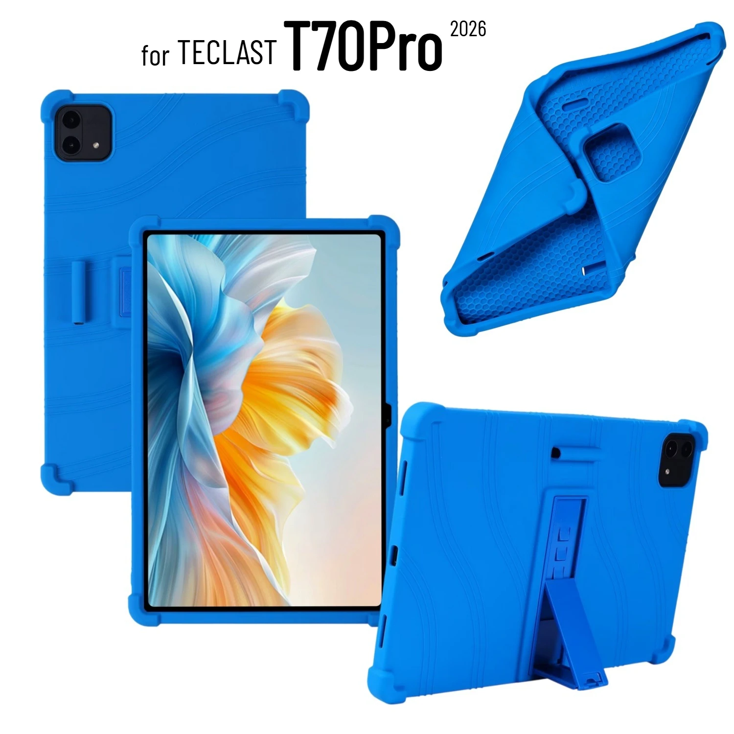 Weiche Schutzhülle für das 2026 Teclast T70Pro 14-Zoll-Tablet, stoßfestes Silikon-Schutzcover mit verstellbarem Ständer