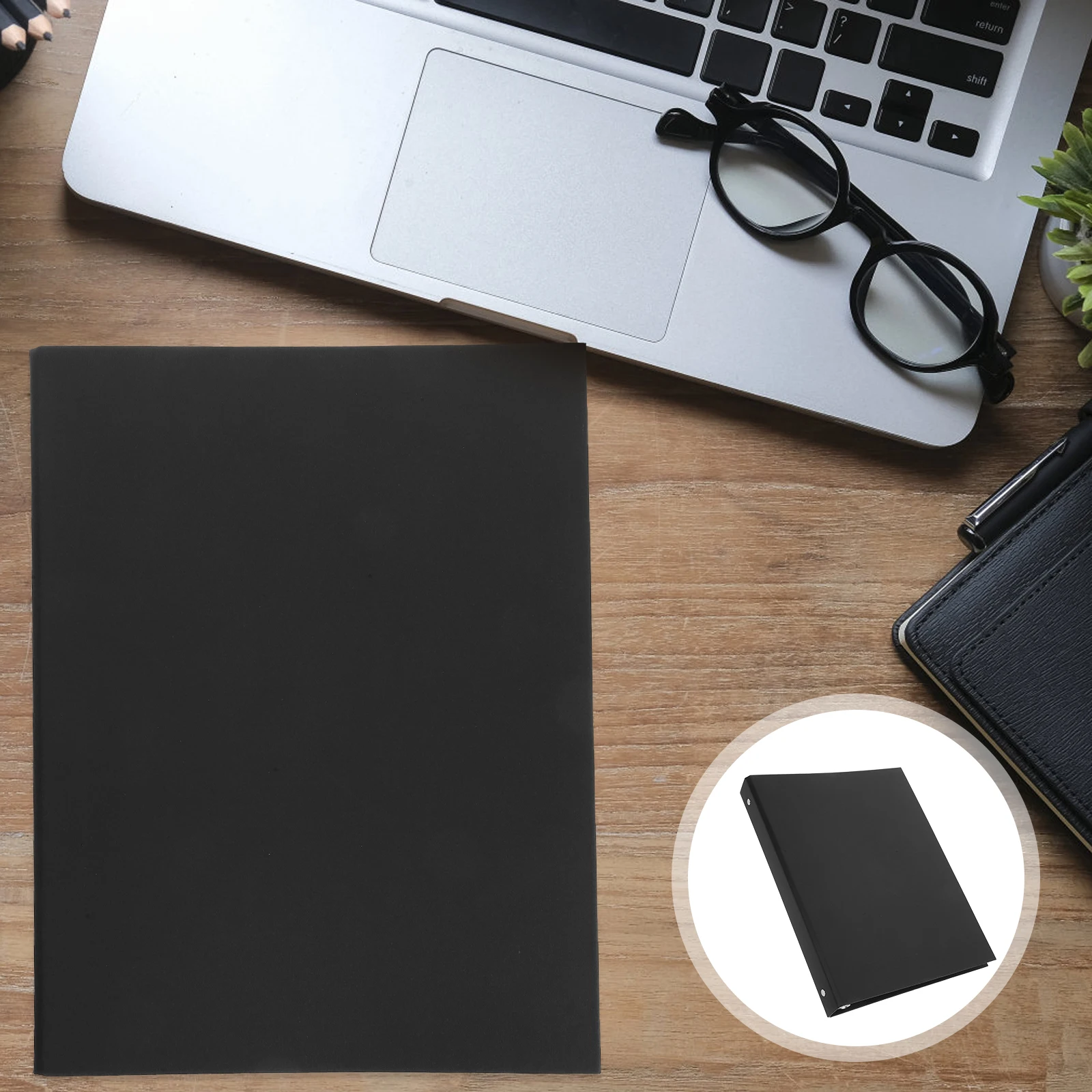 

1pc A4 4-Ring Binder Cover Kraft Paper Notebook Shell Notepad Case File Folder Protective Binding Cover For Documents