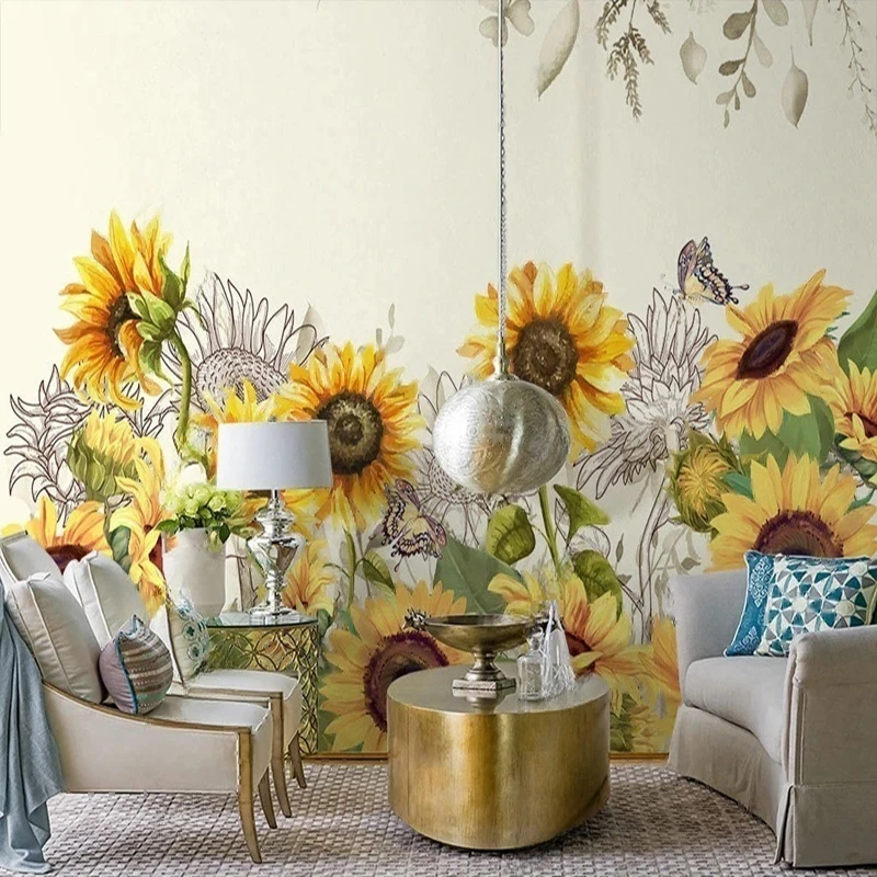 

MU8560 Mural Wallpaper Nordic 3D Tropical Plants Retro Wall Paper Living Room TV Sofa Background Decor Papel De Parede 3D Fresco