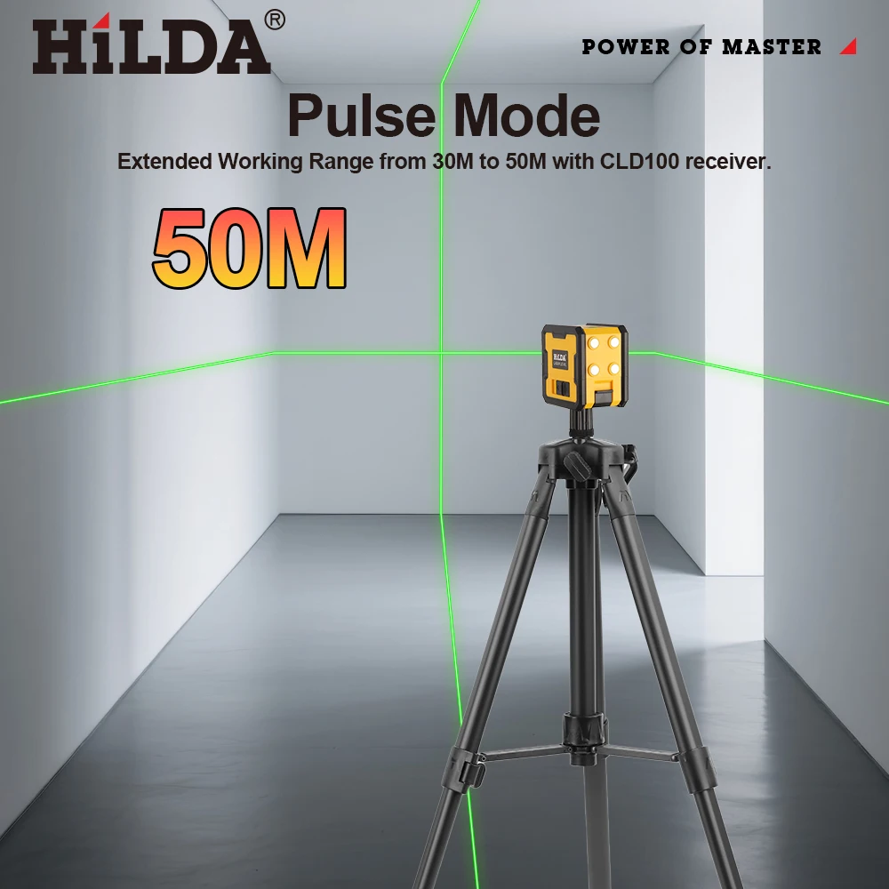 HILDA Laser Level 2-Linien mit Magnet auf der Rückseite, selbstnivellierend, automatische Nivellierung, leistungsstarker grüner Kreuzlaser, tragbarer Laser-Nivelliergerät – Detail 4