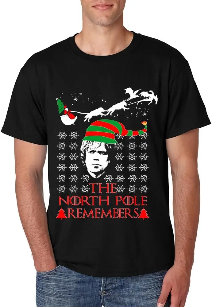 ALLNTRENDS Men's T Shirt The North Pole Remembers Xmas Ugly Shirt