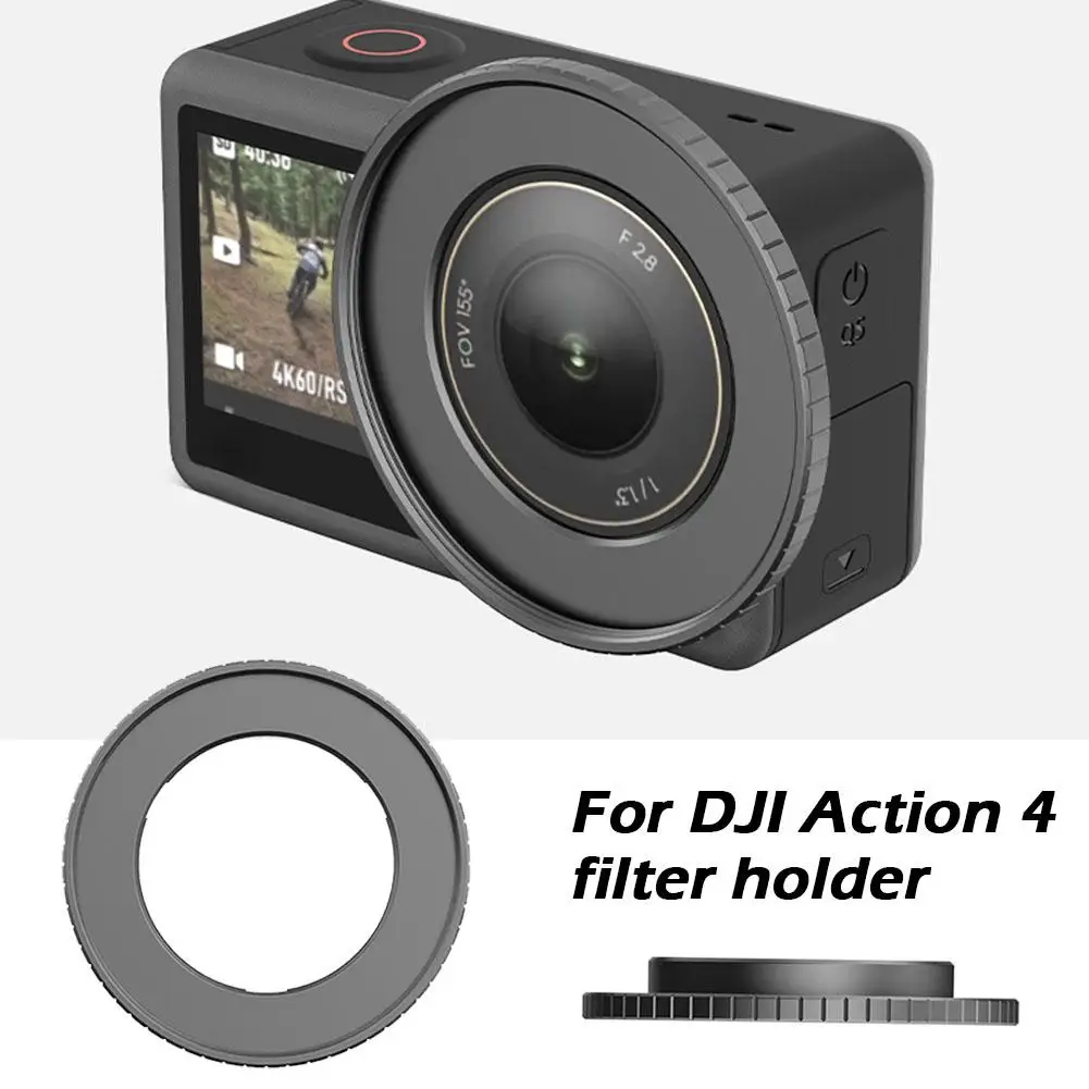 Protective Black Filter Frame for dji ACTION4 Action Camera Filter Holder Aluminum Alloy Portable Filter Holder Q3I6 F5N2