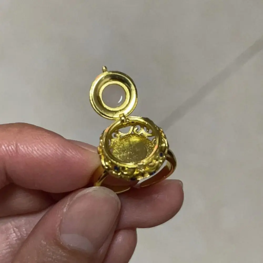 Adjustable Ring with Hidden Box DIY with Flip-top Box Women Open Ring Courtly Style French Style Retro Style Ring Ring Jewelry