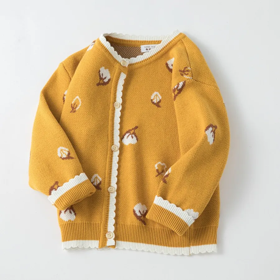 

Spring fall children Girls' Clothing outfits Flat Knitted Cardigan Sweater Coat For toddler kids Girls' Clothes Spiral sweaters