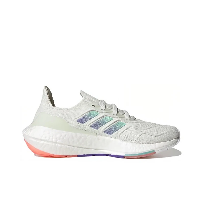 Original Adidas Ultra Boost 2022 8.0 V2 White Rainbow Color Men's and Women Unisex Comfort Breath Running Sneakers Shoes GX8087