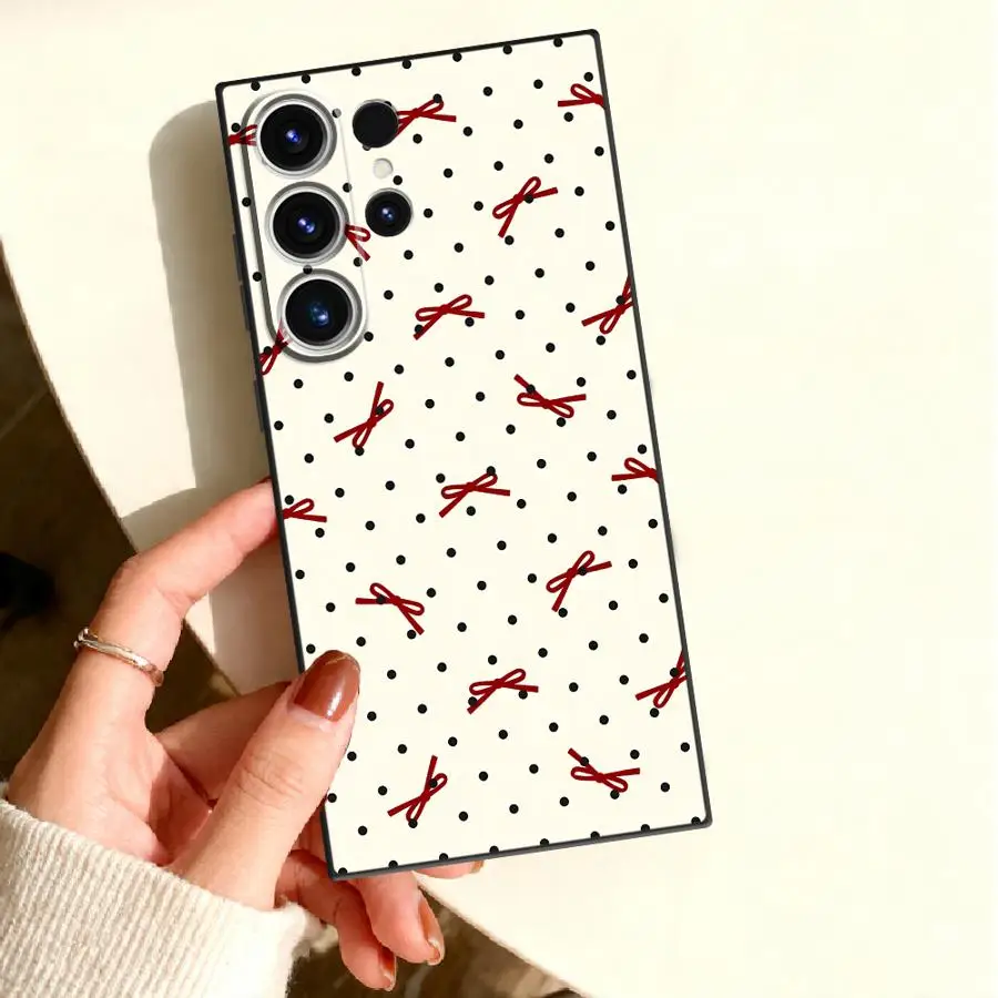 Phone Cover Case for Samsung Galaxy S26 Ultra S25 FE S20 S21 S22 S26+ S10 S25+ S23 Note 20 S24 Plus Retro Bow Knot