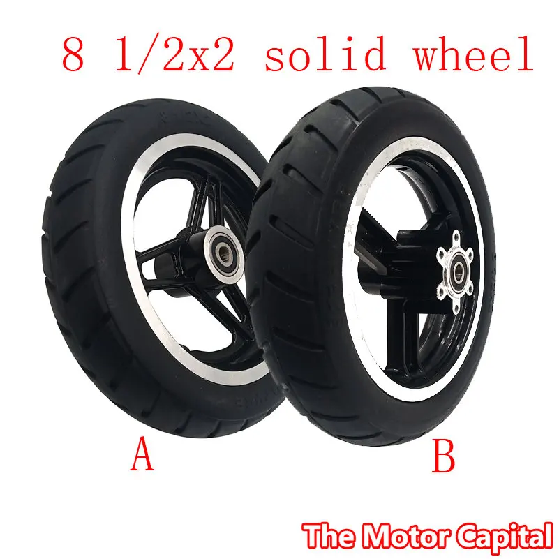 8 1/2x2 Solid Tire with Wheel Hub,8.5inch for Xiaomi Mijia M365 Electric Scooter  Replacement Accessories