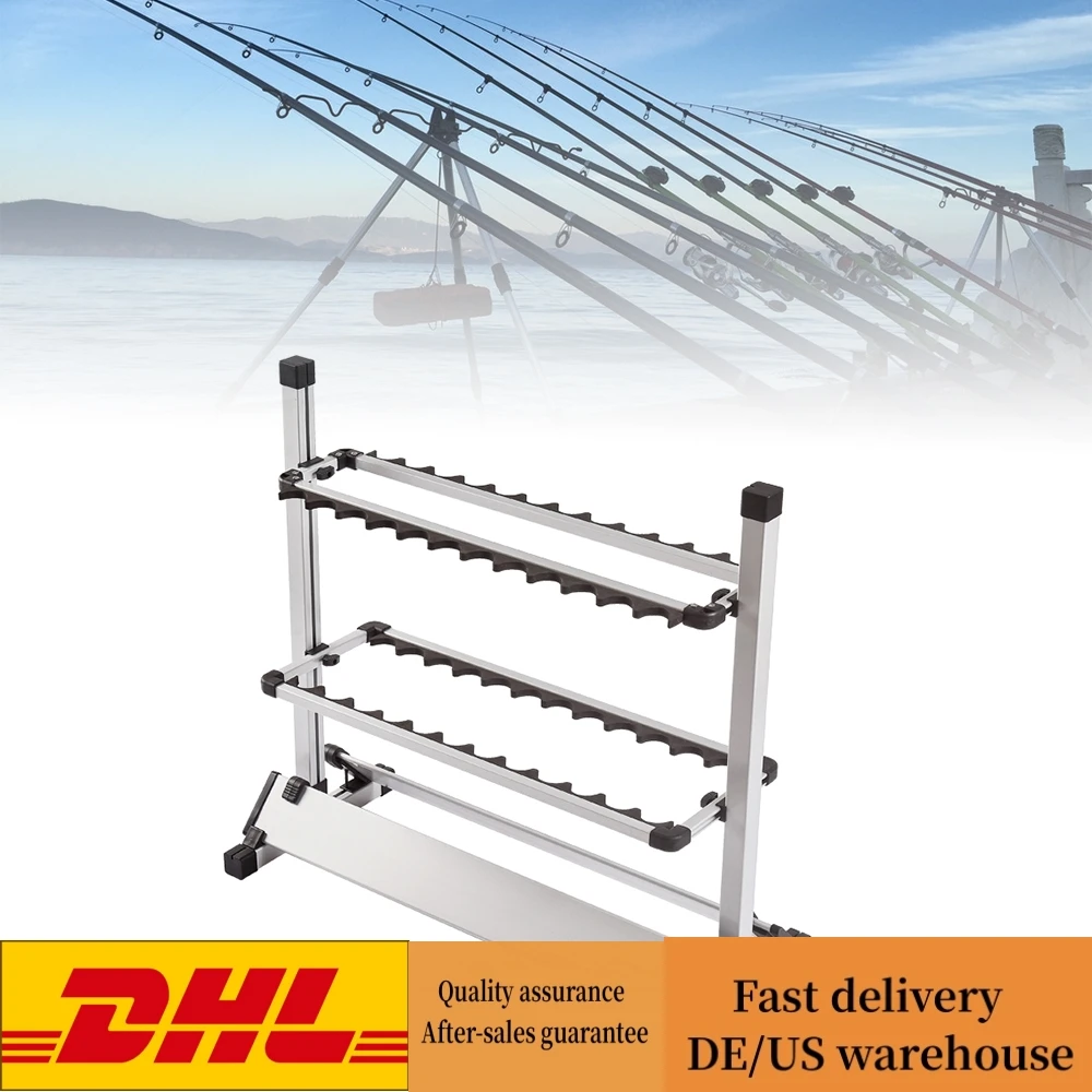 Fishing Rod Holder Rod Stand Aluminum Alloy Portable Holder 24 Rods Storage Tool