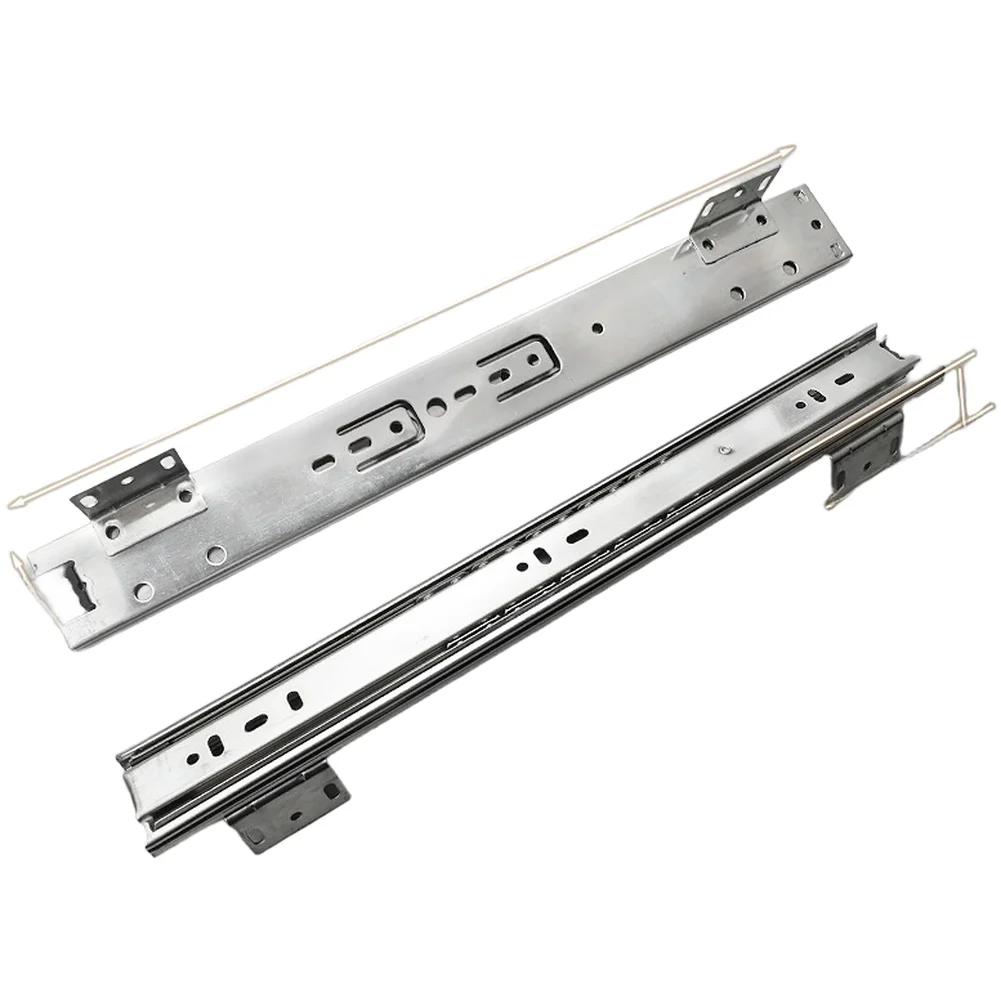 3 Section Cold Rolled Steel Cabinet Slide Rail for Kitchen Pull Out Basket Full Extension Smooth Silent Operation 45kg Capacity