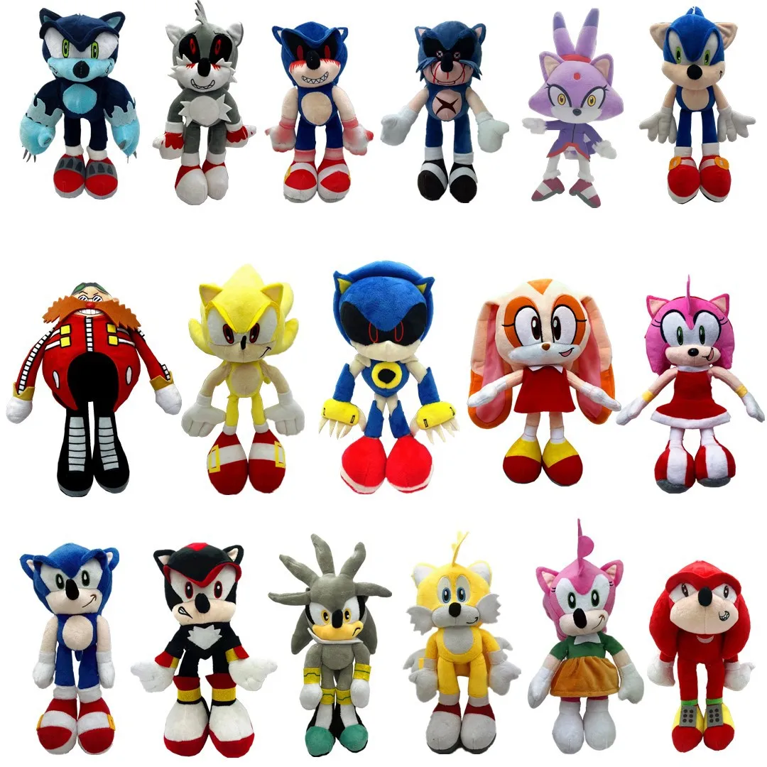 30cm MetalSonic PlushToy Amy Shadow the Hedgehog Cute Stuffed Plush Doll Animal CartoonToys Kids Birthday Gifts